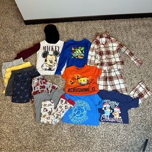 14 Pieces Set Colorful Kids Boy 5T/5 Mixed Bundle Graphic Tees Shorts Pants
